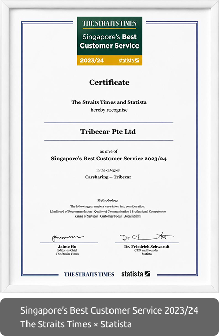 Singapore's Best Customer Service 2023/24 certificate
